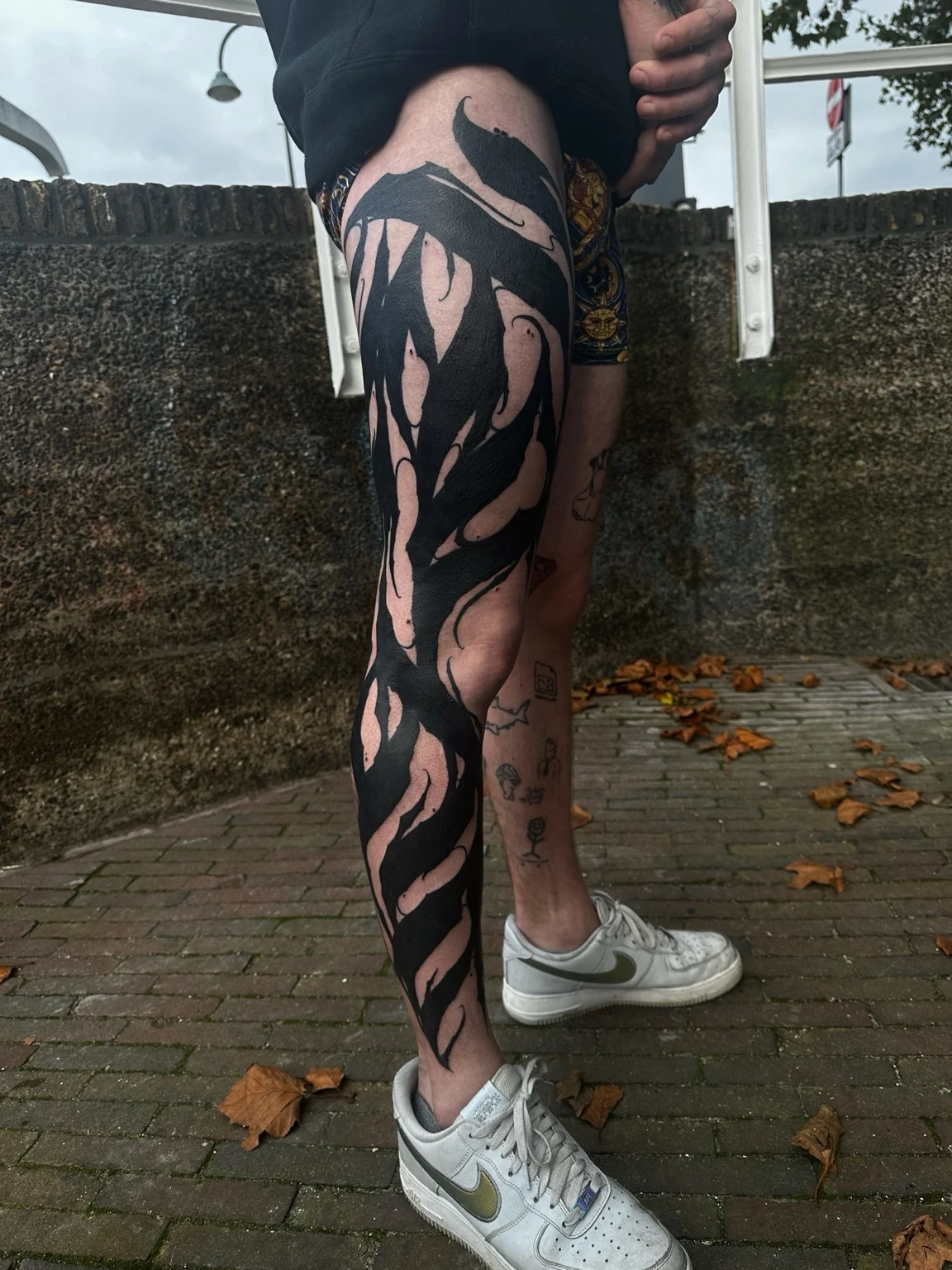 Full blackwork leg